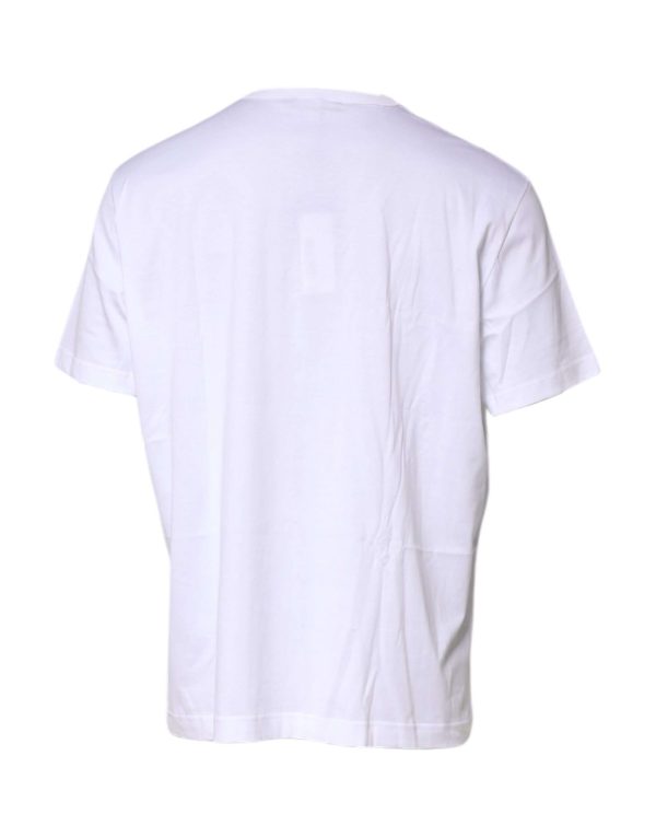 White Cotton DG Crown Embroidery T-shirt - Image 4