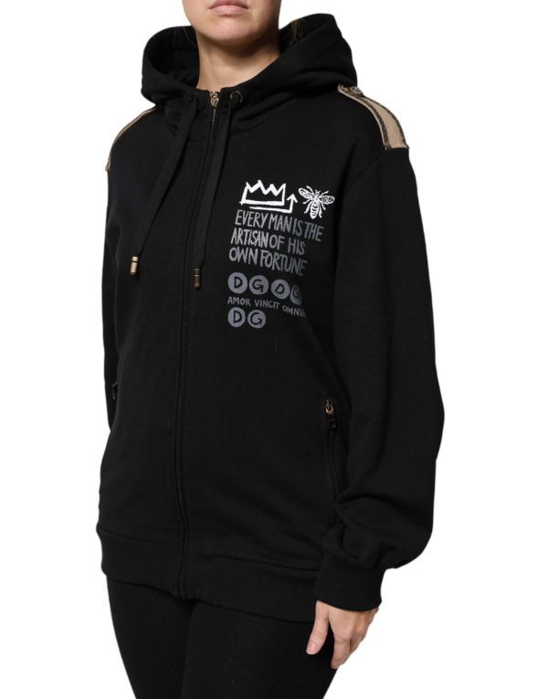 Black Logo Hooded Full Zip Sweatshirt Jacket - Image 3