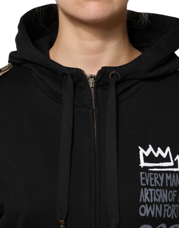 Black Logo Hooded Full Zip Sweatshirt Jacket - Image 5