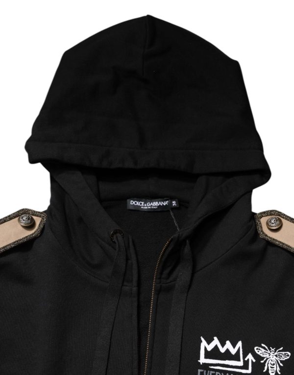 Black Logo Hooded Full Zip Sweatshirt Jacket - Image 7