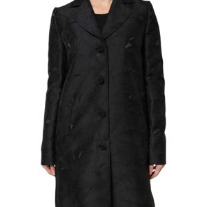 Black Single Breasted Trench Coat Jacket