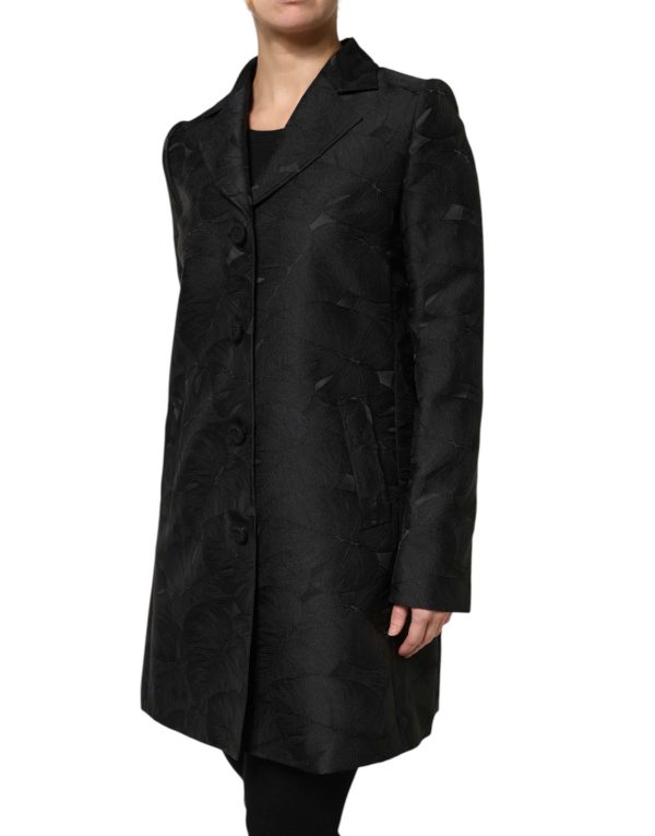 Black Single Breasted Trench Coat Jacket - Image 3