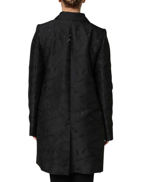 Black Single Breasted Trench Coat Jacket - Image 4