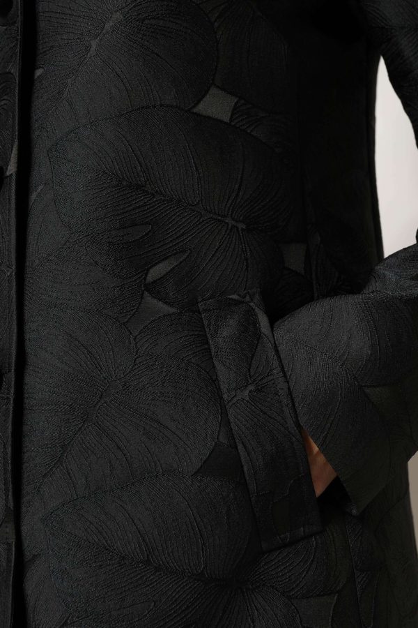 Black Single Breasted Trench Coat Jacket - Image 6
