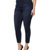 Blue Cotton High Waisted Cropped Denim Jeans - Image 3