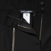 Black Wool High Waist Zipper Tapered Pants - Image 7