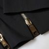 Black Wool High Waist Zipper Tapered Pants - Image 8