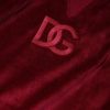 Red Cotton Velvet Crew Neck Pullover Sweater - Image 8