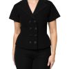 Black Wool Double Breasted Coat Jacket - Image 2