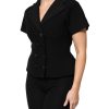 Black Wool Double Breasted Coat Jacket - Image 3