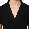 Black Wool Double Breasted Coat Jacket - Image 5
