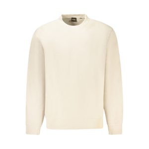 Beige Cotton Men Sweater