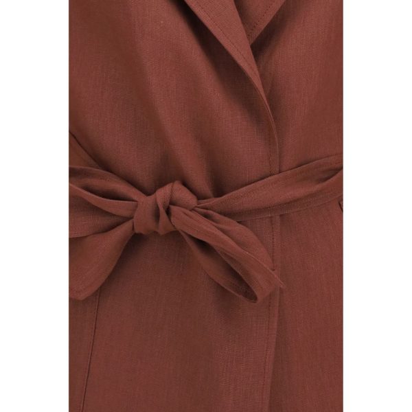 Belted linen Coat - Image 3