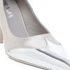 Satin And Metallic Silver Leather Pumps - Image 4