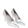 Satin And Metallic Silver Leather Pumps - Image 2