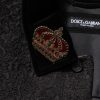 Black Gold Floral Jacquard Men Biker Jacket - Image 6