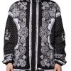 Black Bandana Print Hooded Bomber Jacket - Image 2