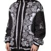 Black Bandana Print Hooded Bomber Jacket - Image 3