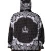 Black Bandana Print Hooded Bomber Jacket - Image 4