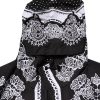 Black Bandana Print Hooded Bomber Jacket - Image 5