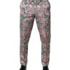 Multicolor Floral Jacquard Pants - Image 2
