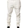 White Nylon Tapered Dress Men Pants - Image 2