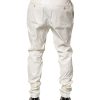 White Nylon Tapered Dress Men Pants - Image 4