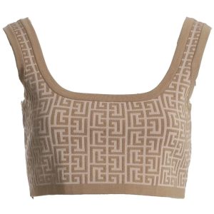 Beige Wool Tops & T-Shirt