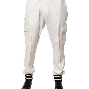 White Cotton Cargo Jogger Men Pants