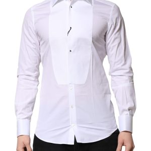 White GOLD Crown Cotton Dress Formal Shirt