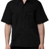 Black Cotton Short Sleeve Buttoned Casual Shirt - Image 2