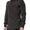 Dark Brown Silk GOLD Men Dress Formal Shirt - Image 3