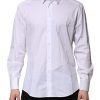 White Cotton Long Sleeves GOLD Formal Shirt - Image 2