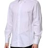 White Cotton Long Sleeves GOLD Formal Shirt - Image 3