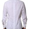 White Cotton Long Sleeves GOLD Formal Shirt - Image 4
