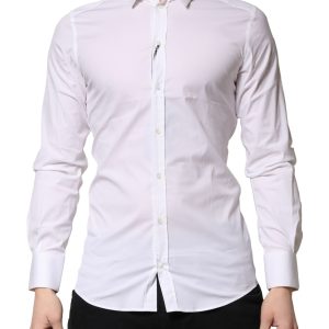 White GOLD Long Sleeves Dress Formal Shirt