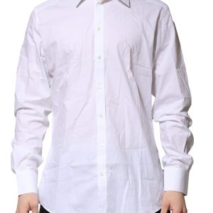 White GOLD Long Sleeves Dress Formal Shirt