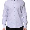 White Blue Striped Cotton Dress Formal Shirt - Image 2