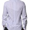 White Blue Striped Cotton Dress Formal Shirt - Image 4