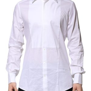 White Bib Cotton Poplin GOLD Men Formal Shirt