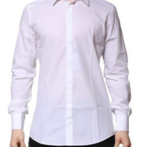 White GOLD Long Sleeves Men Dress Formal Shirt