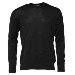 Black Cotton DG Logo Men Sweatshirt Sweater