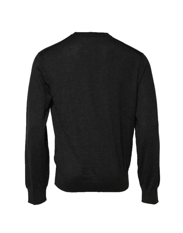 Gray Long Sleeve Crew Neck Pullover Sweater - Image 3