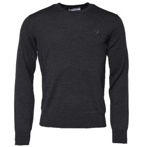 Dark Gray Wool Crew Neck Sweatshirt Sweater