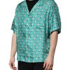 Green Printed Short Sleeves Casual Shirt - Image 3