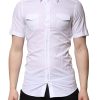 White Cotton GOLD Short Sleeves Formal Shirt - Image 2