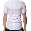 White Cotton GOLD Short Sleeves Formal Shirt - Image 4