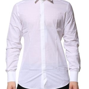 White Cotton GOLD Long Sleeves Formal Shirt