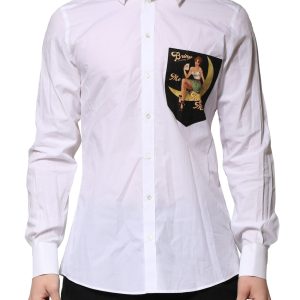 White Cotton MARTINI Long Sleeve Formal Shirt