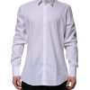 White Cotton GOLD Long Sleeves Formal Shirt - Image 2